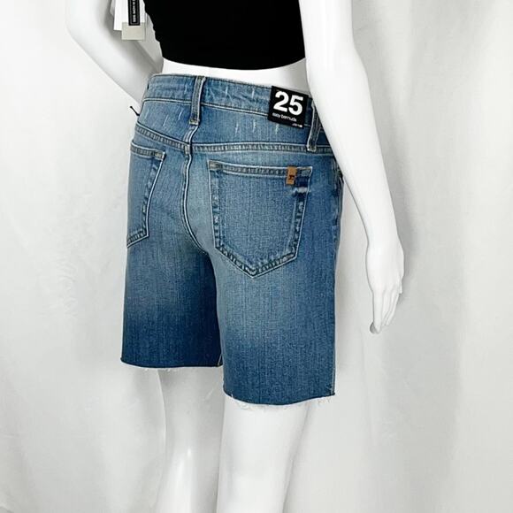 Joe’s Jeans Rory Blue Wash Raw Hems Cut Off Bermuda Jean Shorts Sz25 NWT - Picture 10 of 13